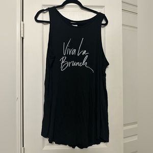 Old Navy 3X Viva La Brunch Black High Neck Tank Top